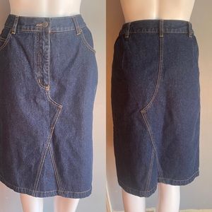 Vintage Denim Midi Skirt Size 12